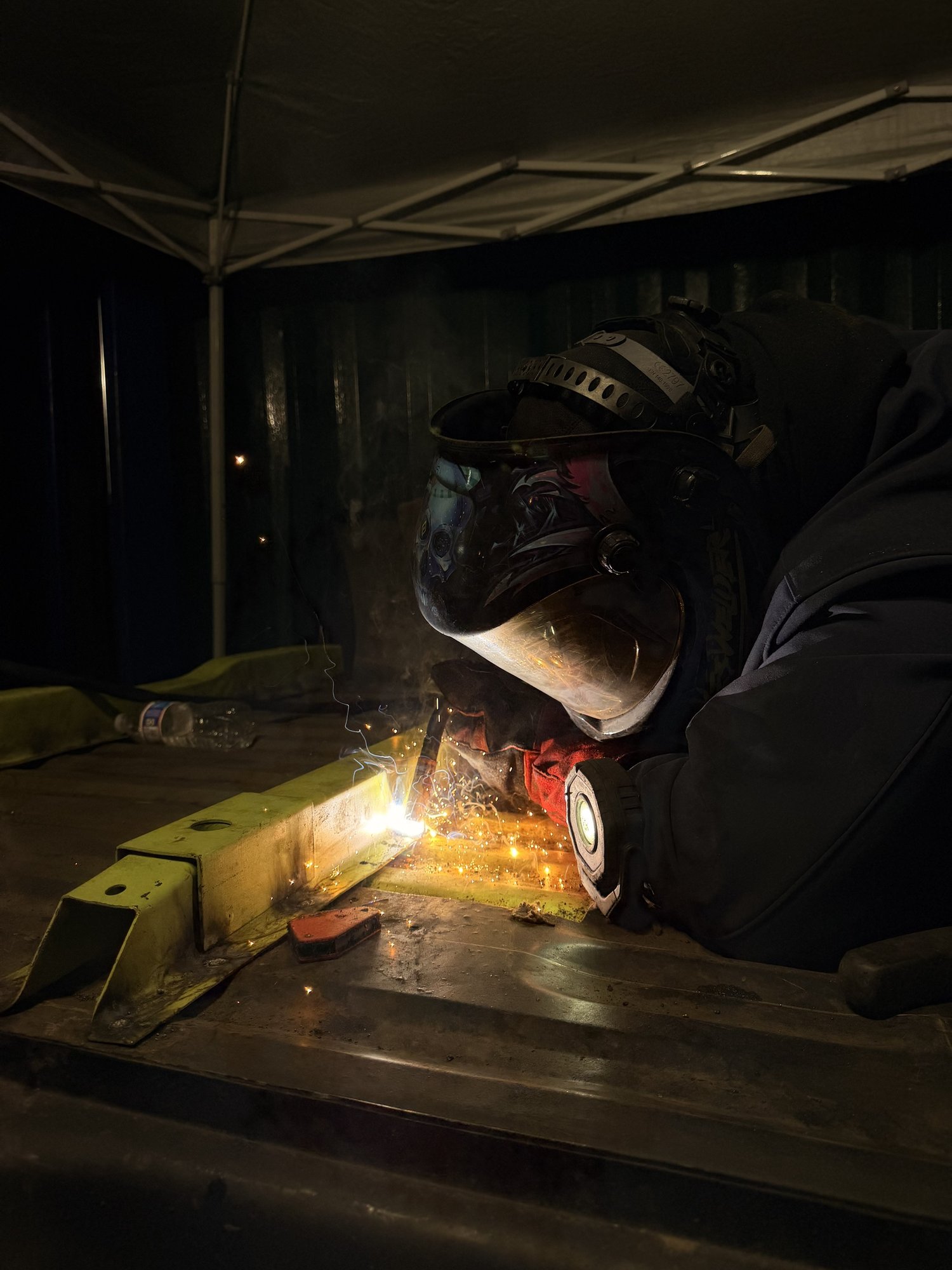 Welding repair in progress